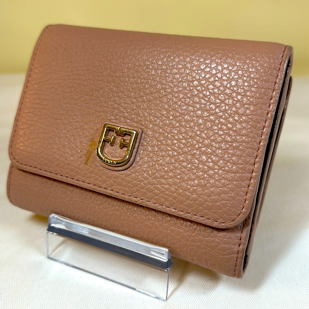 LOW START!!! Furla Wallet Trifold Pink and Brown Leather